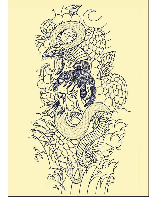 线条纹身手稿